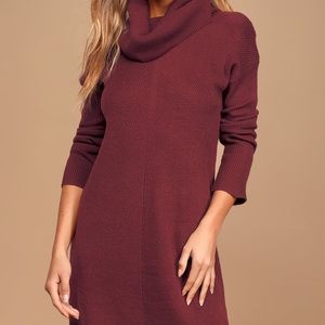Burgundy Sweater Dress